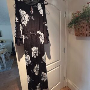 Black and White Floral Maxi Dress